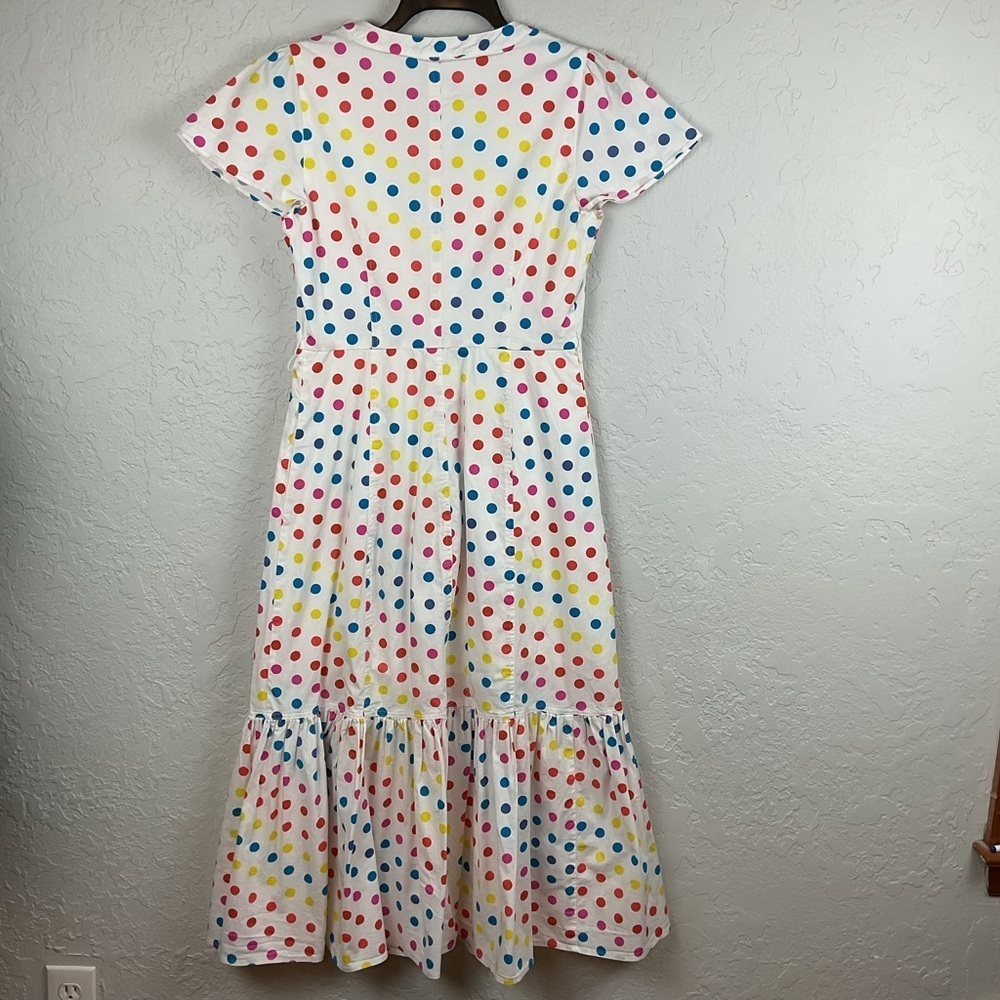 Color Me Courtney Dipping Dot Button-Down Midi Dress Sz 4 - Picture 6 of 10
